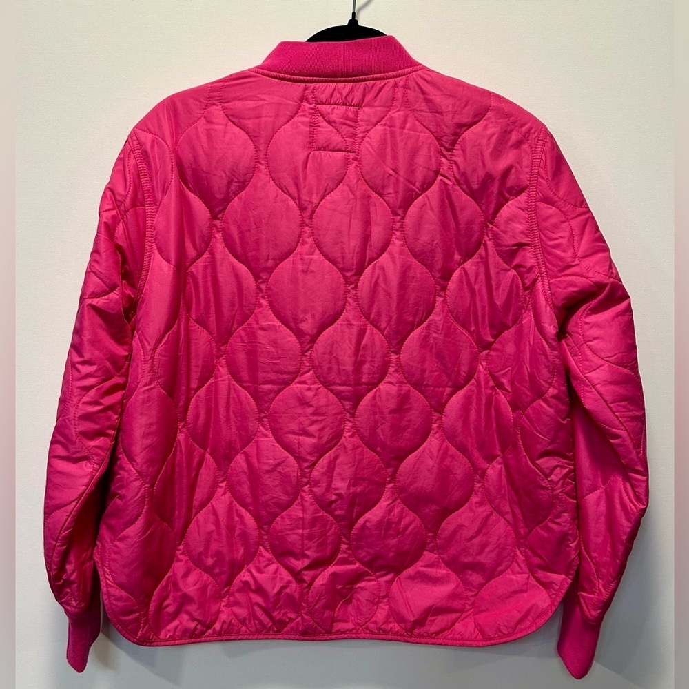 Thread & Supply Hot Pink Quilted Barbiecore Military Style Bomber Jacket Size M - Picture 6 of 8